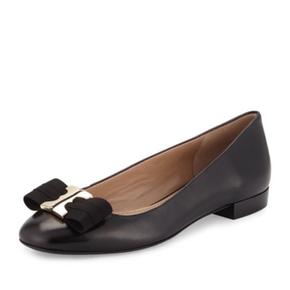 Tory Burch Black Gemini Link Bow Flat